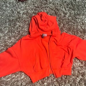H&M cropped red hoodie size xs